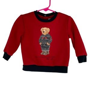 Polo Ralph Lauren Bear Christmas Sweatshirt 12M Red